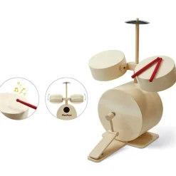 Wooden Toy Drum Set with Cymbals