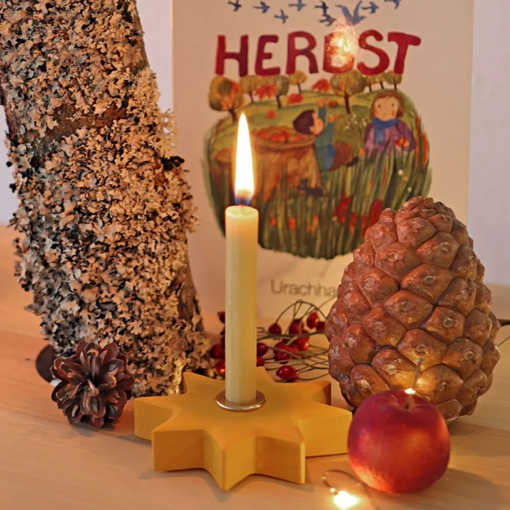 Yellow Star Candle Holder