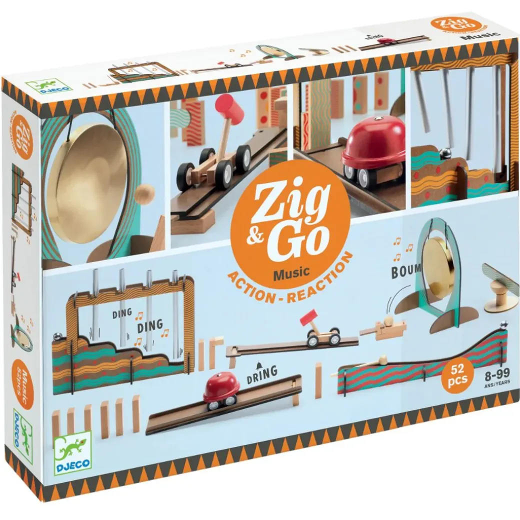Zig & Go Wooden Music Building Game - 52 Piece Set